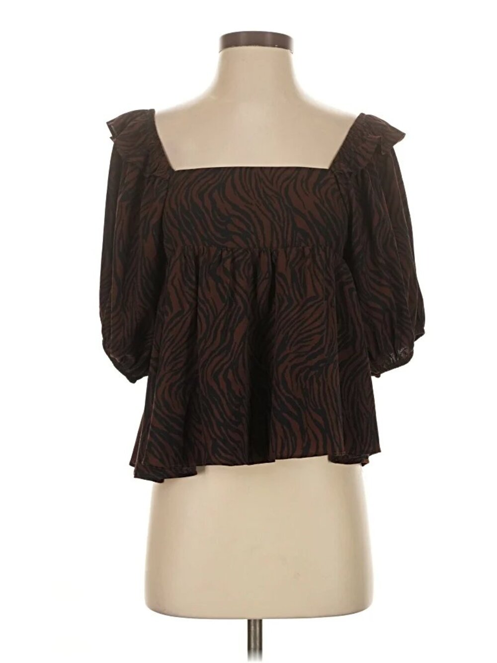 En Saison Flowy Summer Blouse with Tie Back